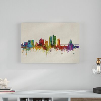 Cedar Rapids Iowa Skyline' Graphic Art on Wrapped Canvas -  Wrought Studio™, 4868B987CDA24371A410F72550E81B7D