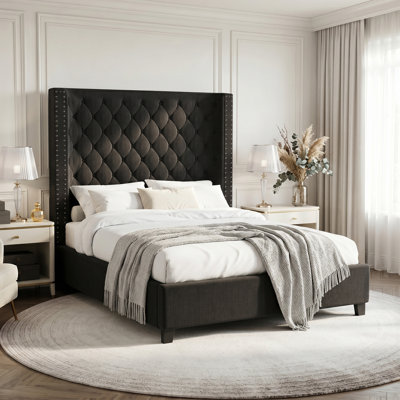 Charette Upholstered Wingback Bed