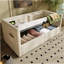 Lit de jour rembourré de taille simple, cadre de lit simple à rangement hydraulique avec chargement USB et de type C, cadre de lit avec lattes de bois et dossier de canapé capitonné (sans matelas)-309990820