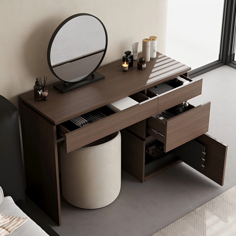 High-end Integrated Bedside Vanity Table Equipped with Built-in Safe Box