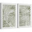 Abstrait botanique «feuilles de palmier tropical vert sauge délavé, images murales minimalistes modernes et simples, impression sur toile encadrée 2 pièces, ensemble de 16 x 24 x 2, 24 x 36 x 2-92285724-92285725-119463647