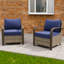 Chaise de patio d'extérieur en osier avec coussins (ensemble de 2)-102316204