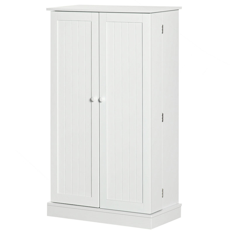 Armoire de rangement autoportante moderne de 41 po avec deux portes réglables pour le salon - blanc