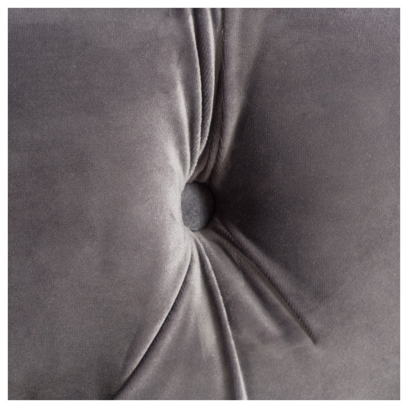 Repose-pieds rond en velours gris avec rembourrage moelleux