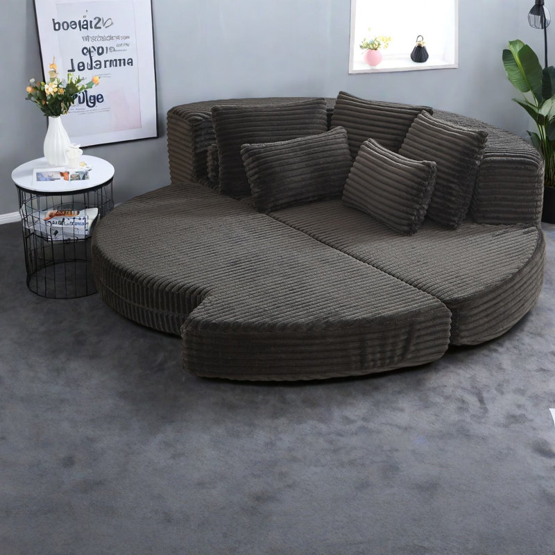 Canapés modulaires 2 en 1 en velours côtelé de 199,5 cm (78,5 po), style moderne pour le salon.