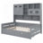 Latvina Versatile Wooden Daybed with Storage and Shelving, Wooden Daybed With 2 Drawers, And All-In-One Cabinet And Shelf-697098627-697098626