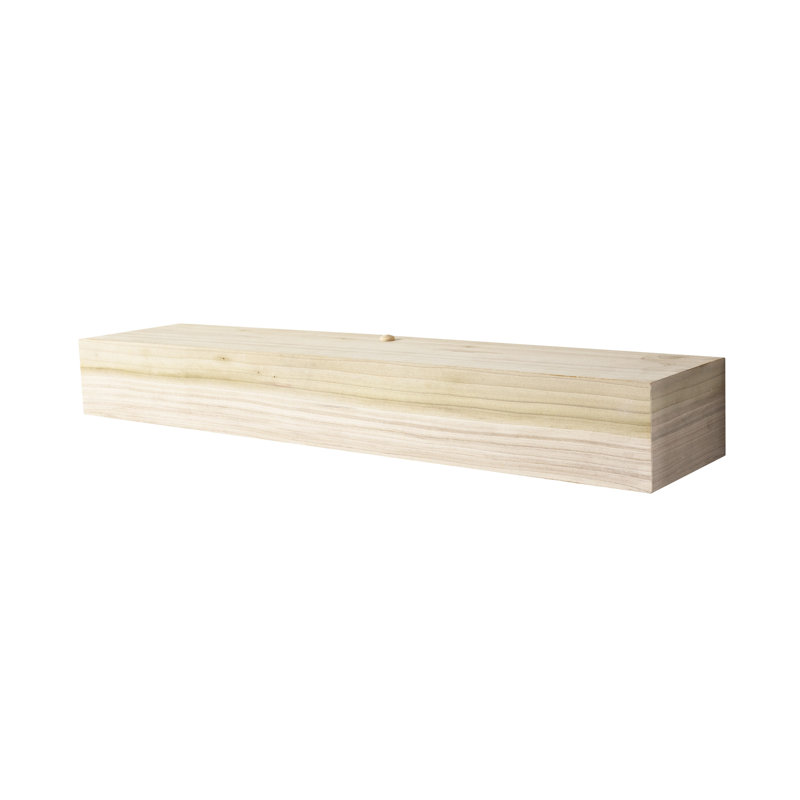 Poplar Floating Shelves, 5" H x 54" W x 6" D, Light Yellow Wood