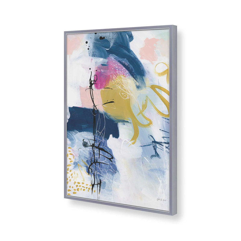 «Graffiti Abstract IV» par Yvette St. Amant, reproduction d'art sur toile, H 32 po x l 24 po, Argent argent