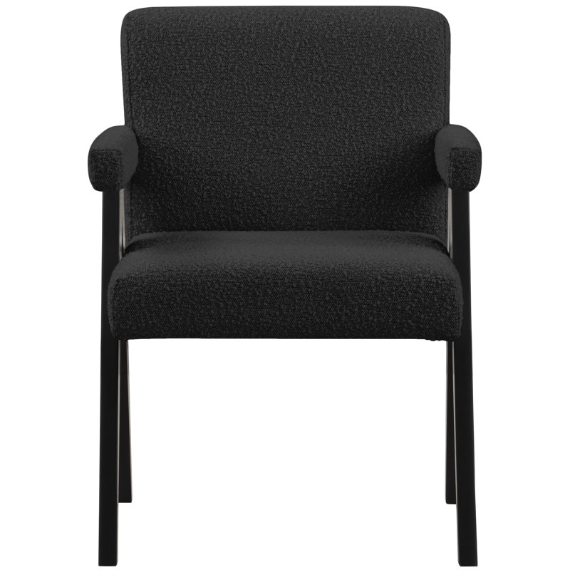 Fauteuil d'appoint en tissu l 24,5 po Lilabeth, Tissu bouclé noir