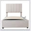 Lit plateforme tapissier simple avec système de rangement hydraulique-995782290
