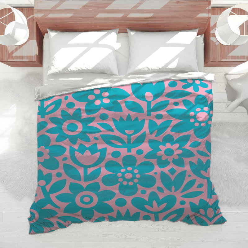 Floral Delight Cotton Blend Floral Comforter, Twin