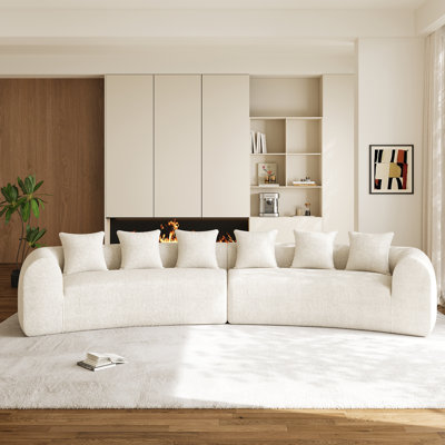 157" Modern Curved Sectional Sofa Oversized Compression Sofa