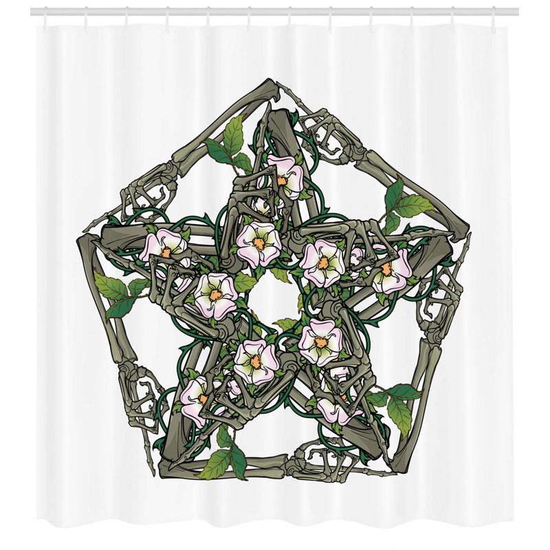 Ensemble de rideau de douche et crochets pentacle, H 69 po x l 105 po
