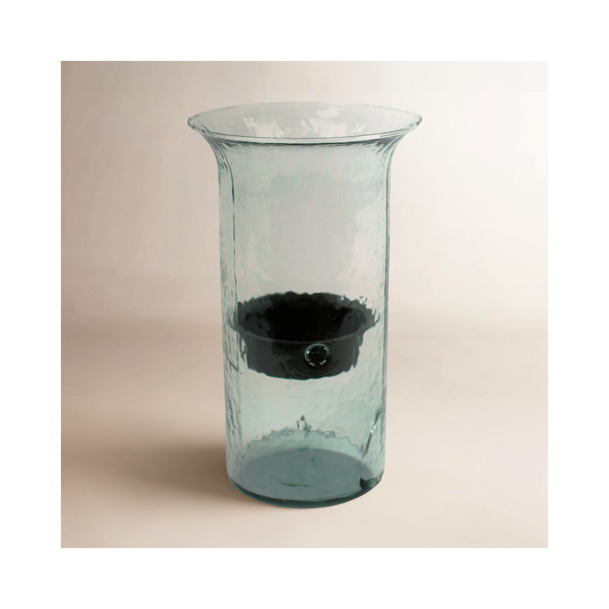 Sakie Glass and Metal Hurricane, 15" H x 7" W x 7" D