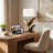 28“ Bookcase Table Lamp with USB&AC-Outlet, 3 Color Lights in bedroom