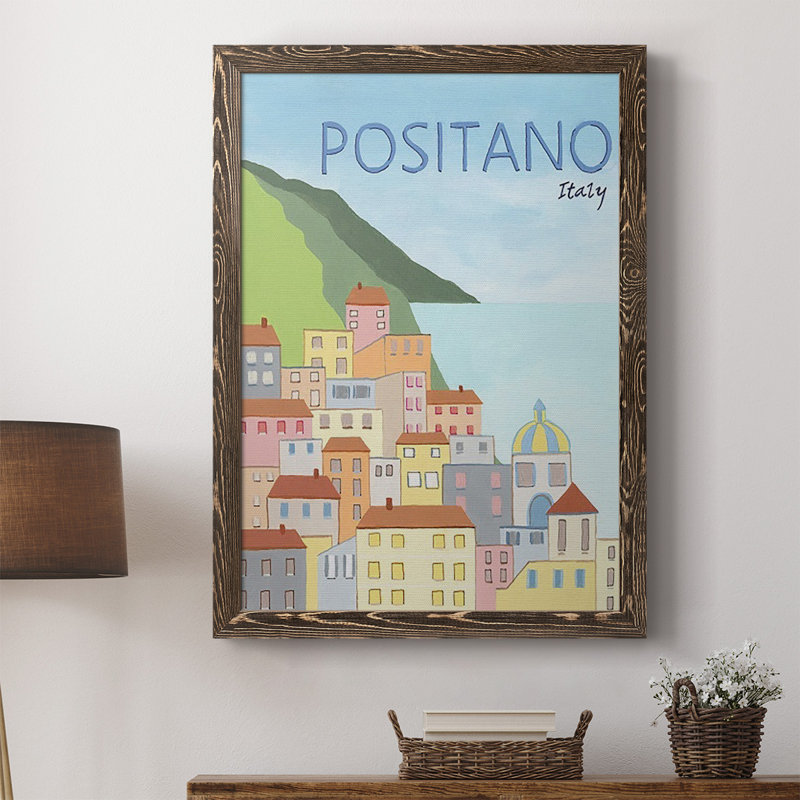 «Baesemann Living by the Sea I», reproduction d'un seul cadre photo sur toile, H 43,5 po x l 31,5 po x P 1 po, Noyer