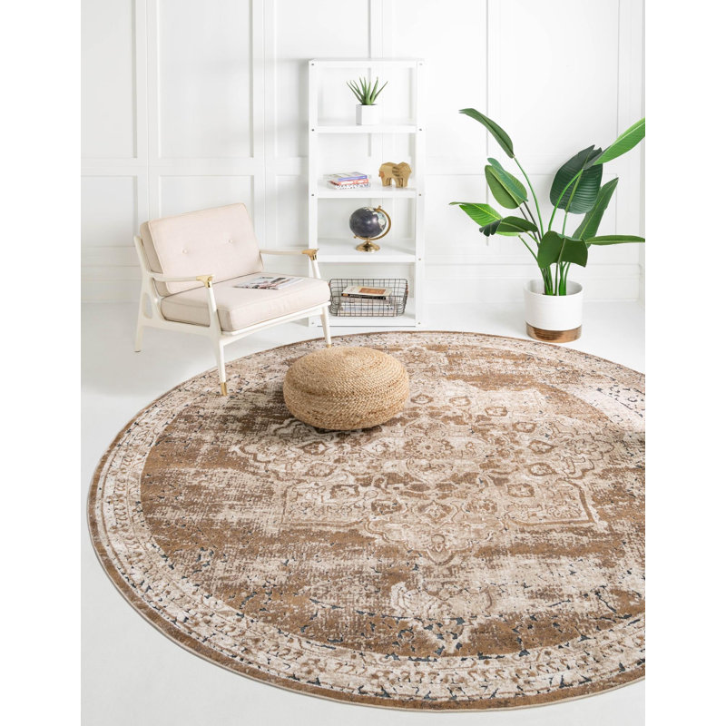 Anayaa Geometric Indoor Rug, Round 7'10"