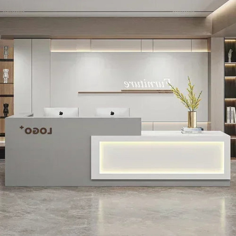 Cherril Reception Desk, 75cm H x 180cm W x 60cm D, Grey