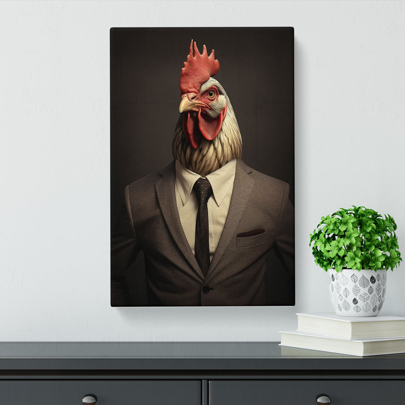 Chicken Minimalism No.2 - No Frame Print, 60cm H x 40cm W x 3cm D