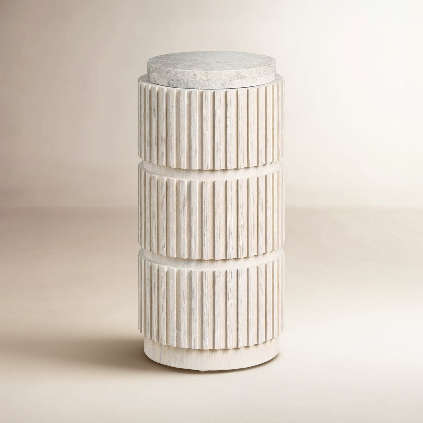 Greta 10" End Table, White Oak