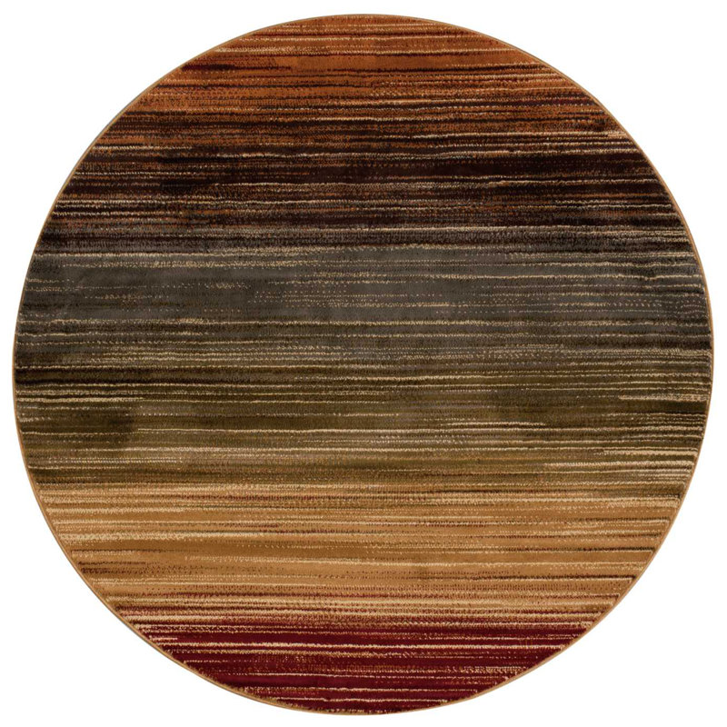 Striped Indoor Rug, Round 5'3"