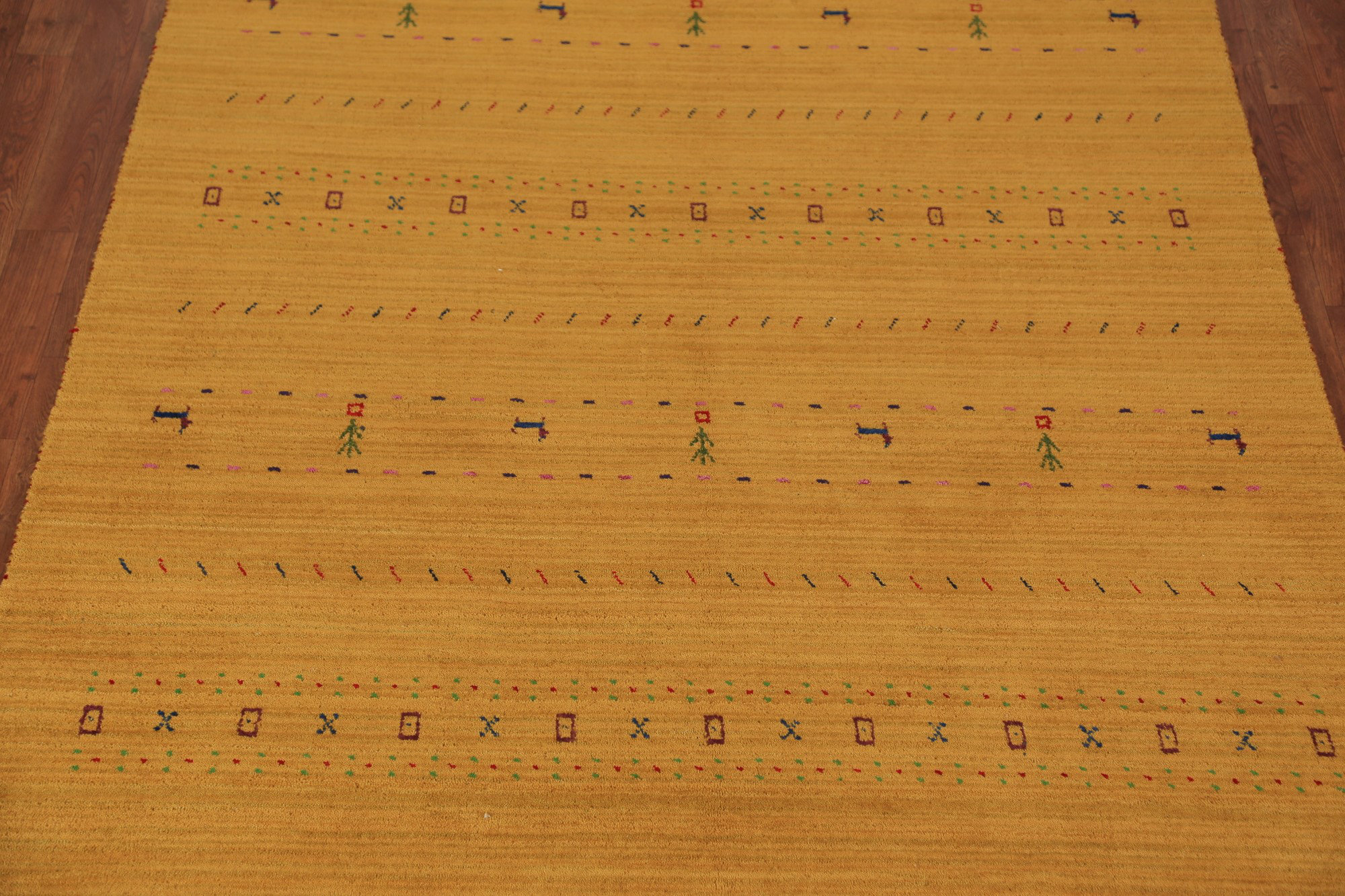 Gabbeh Gold Rugs Foundry Select Tribal Gold Gabbeh Oriental Area Rug | Wayfair