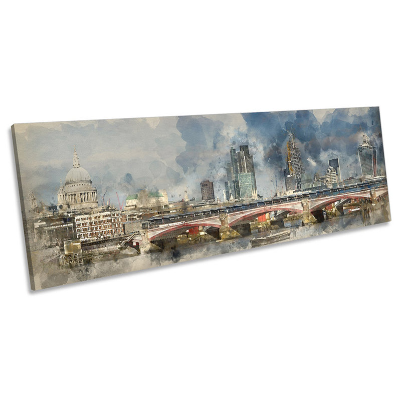 City Of London Skyline - Wrapped Canvas Panoramic Print, 45.72cm H x 137.16cm W