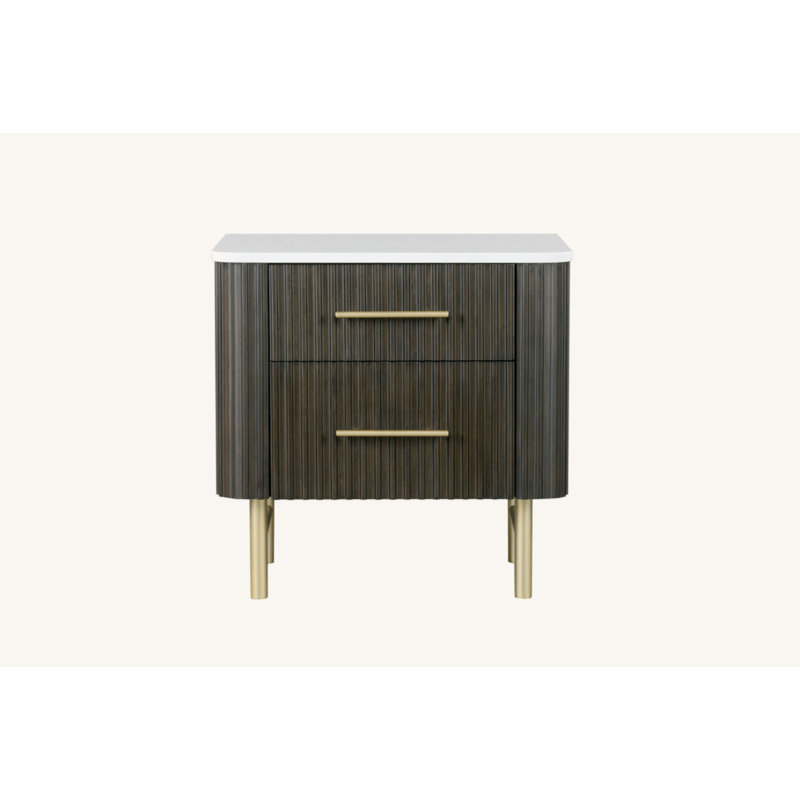 Clayten 2-Drawer Nightstand in Espresso