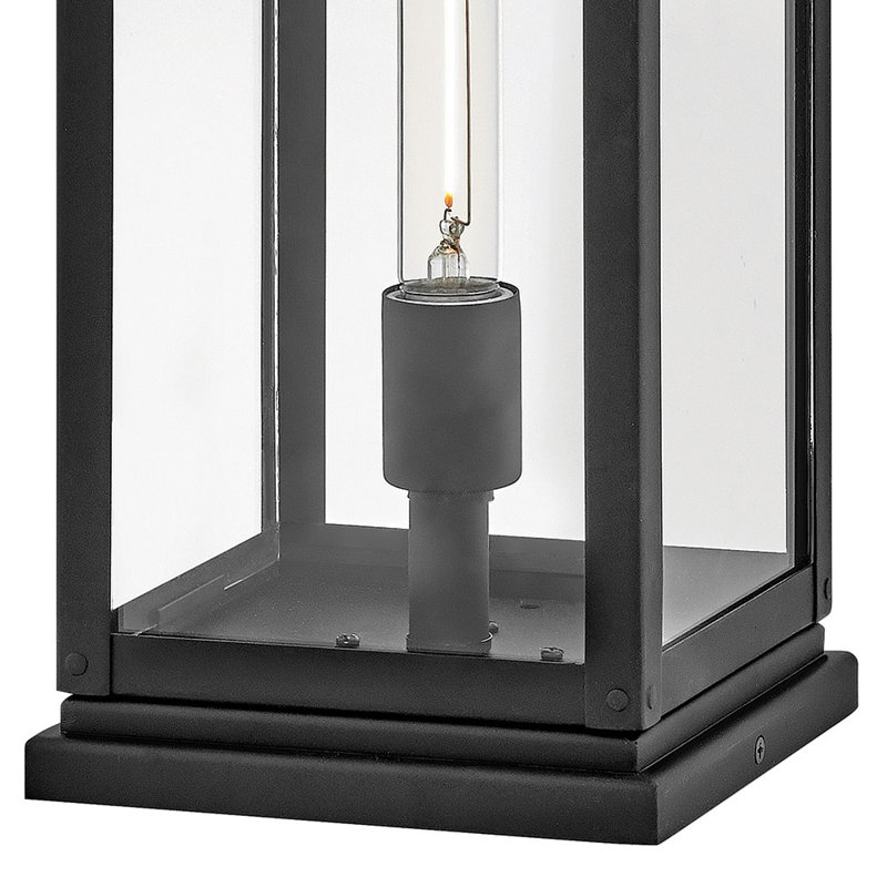 Max Pier Mount Outdoor Lantern, Black, No