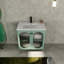 Meuble-lavabo de salle de bain moderne 30 po - Armoire autoportante en acier et céramique menthe-131095484