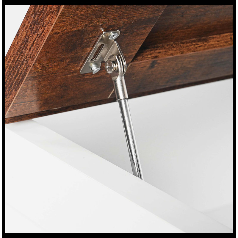 Table basse, table basse multifonctionnelle avec table à manger et table de salle à manger, 31,5 po x 31,5 po, Noyer