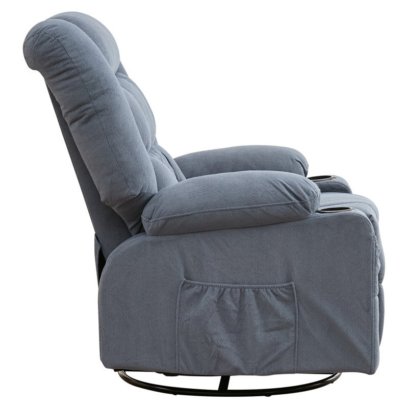 Kneading Massage Rocker Recliner Chair With 4-Point 3D Kneading Massage And Heat For Living Room With Rocking Function And 2 Cup Holders, USB Charge Port