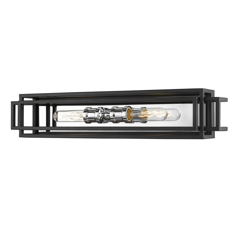 Éclairage pour meuble-lavabo à 2 lumières à intensité réglable Bardin, Noir/chrome