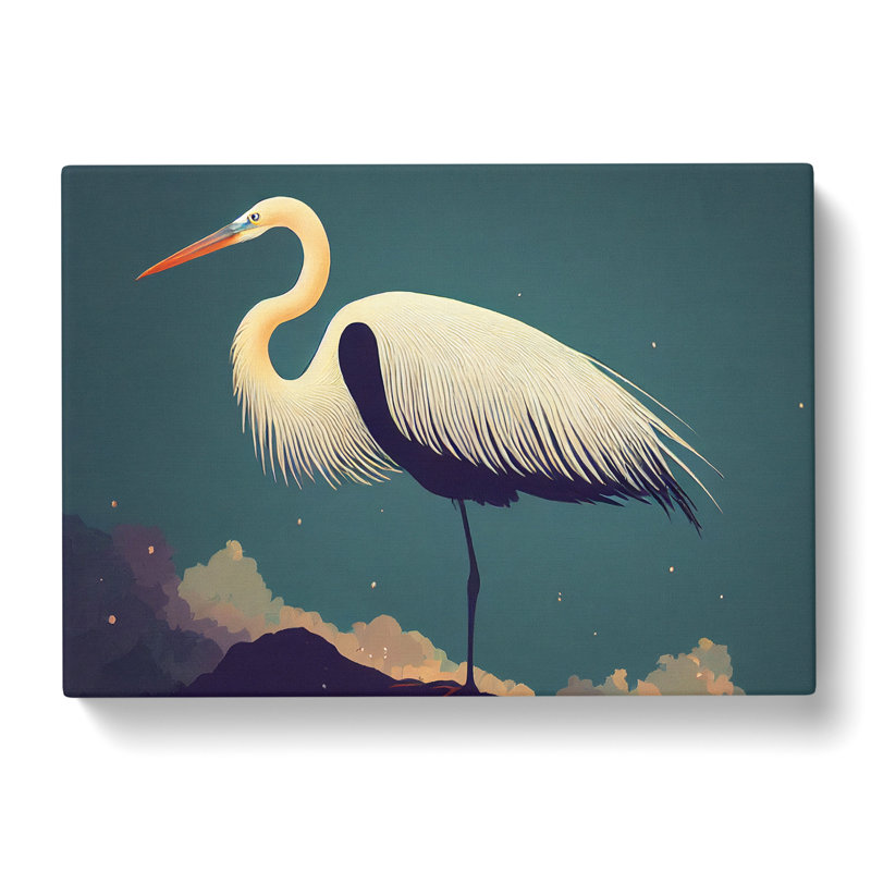 Unusual Heron Bird - Wrapped Canvas, 50cm H x 76cm W x 3cm D