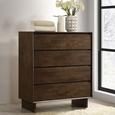 Commode 4 tiroirs brun chaud
