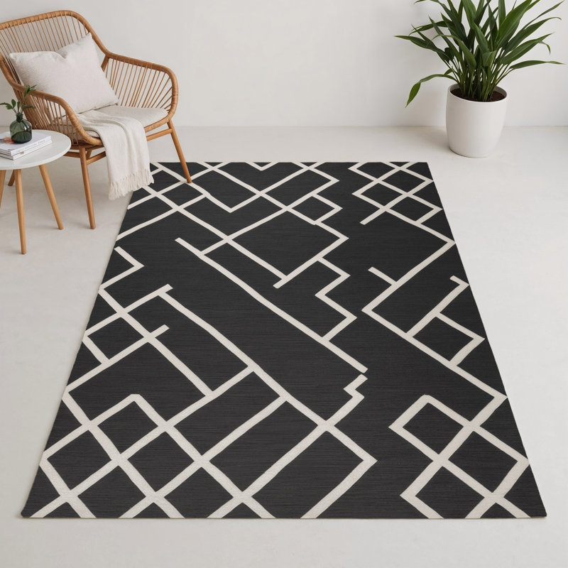 Tapis gris intérieur et extérieur Trellis, Rectangle 5 pi x 7 pi
