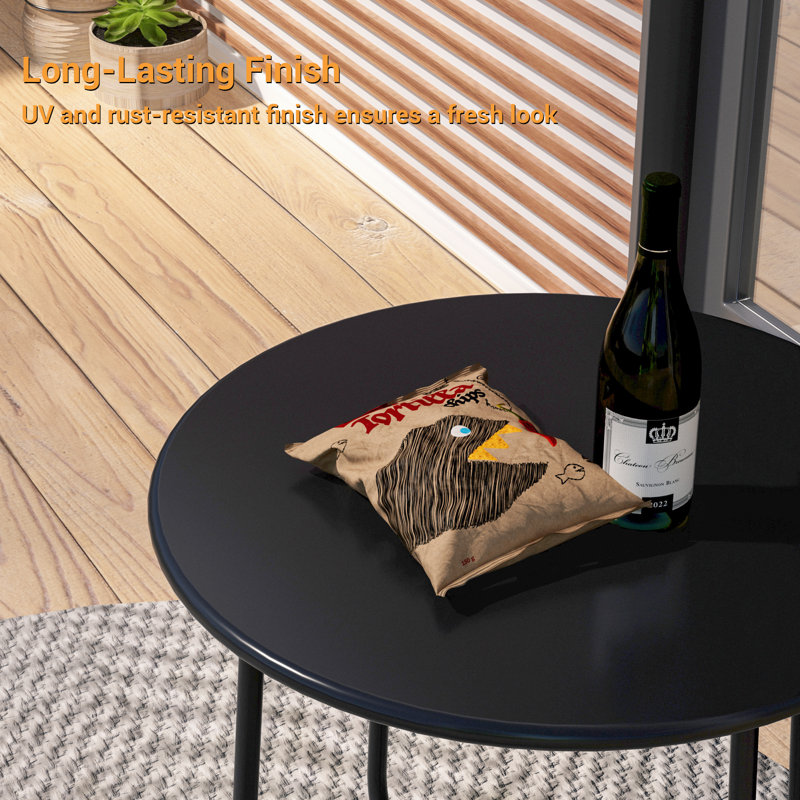 Table d'appoint ronde 18,1 po, Noir, noir, noir, noir
