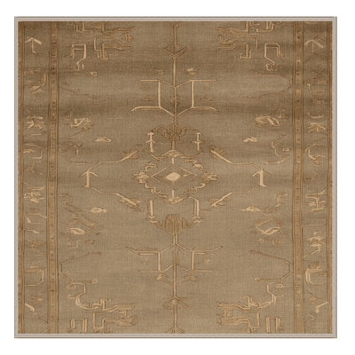 Machine Washable Art Deco Beige Area Rug