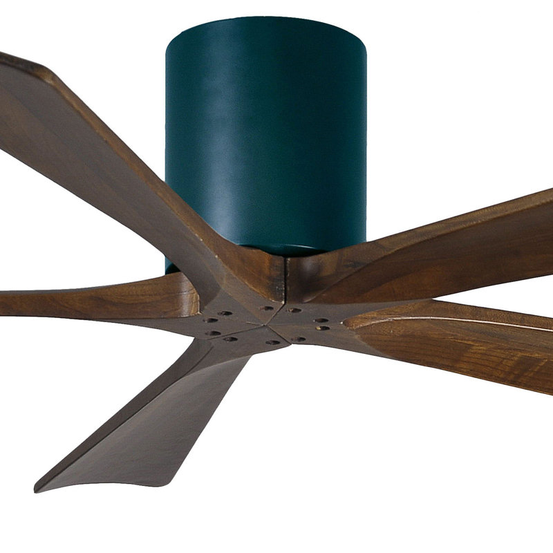 Ventilateur à pales encastré 5 pales Irene, 52", Noir mat, Ton noyer