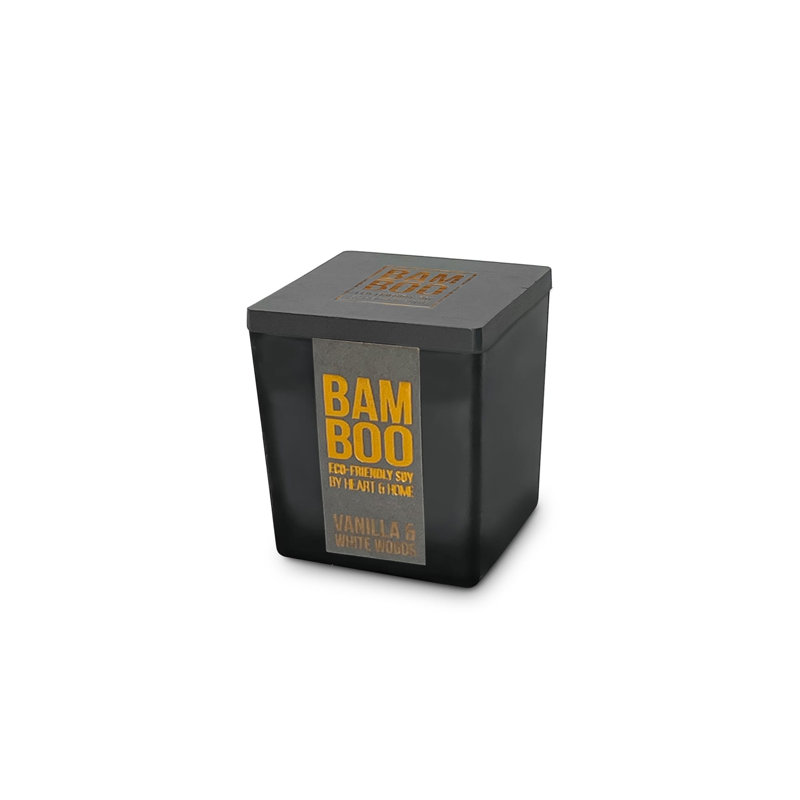 Bamboo Everyday Vanilla Scented Jar Candle with Glass Holder - Vanilla & White Woods, 573 Jar, 8.10" x 6.50" Jar