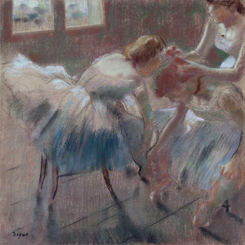 Trois danseurs se préparent pour la classe, H 36 po x l 36 po x P 1,25 po