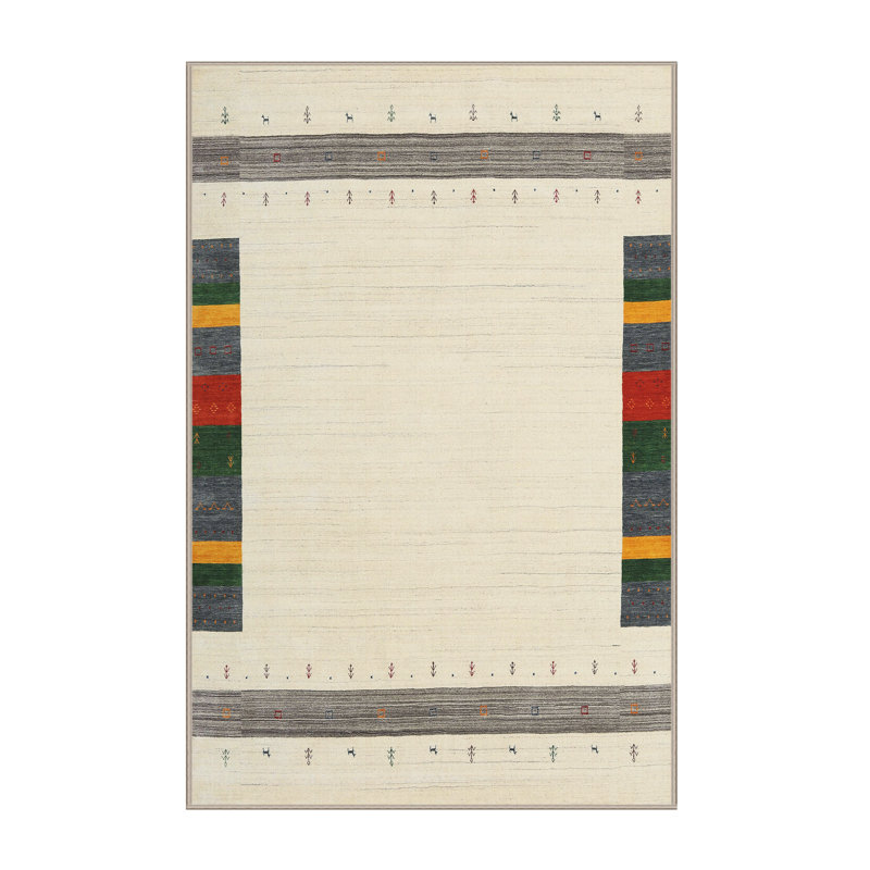 Tapis contemporain gris / olive Nepeta, Rectangle 5 pi x 7 pi