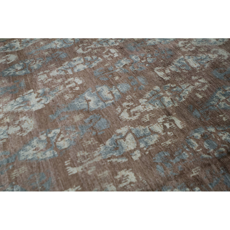 Ikat Area Rug in Rust/Gray/Beige, Rectangle 9'2" x 12'2"