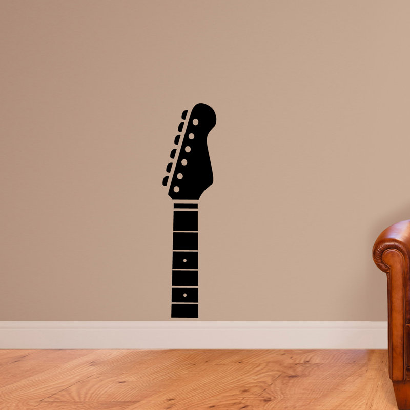 Décalcomanie murale guitare headstock, Noir