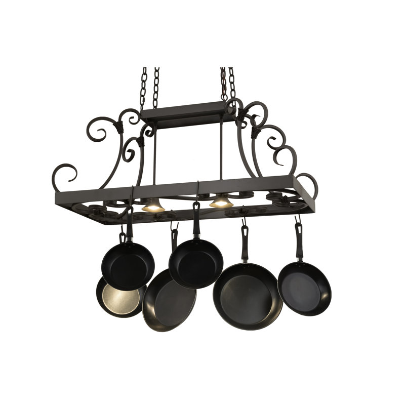 43" Long Caiden 2 Light Pot Rack