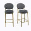 Ensemble de 2 tabourets de bar rembourrés d'intérieur en bois, finition noyer foncé et ivoire, ensemble de 2-1135778921