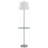 60" Nickel Tray Table Floor Lamp With White Transparent Glass Square Shade