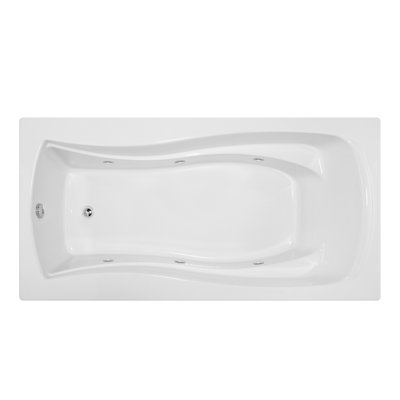 Charlotte 72'' x 36'' Whirlpool Acrylic Bathtub