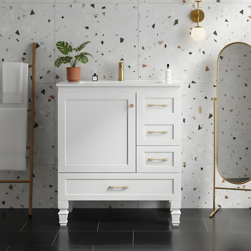 Bathroom Vanity with Sink, White