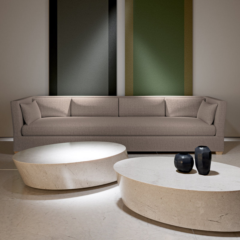 Rivington Flare Square Track-Arm Sofa, 31" H x 108" W x 37" D, Crushed Velvet Graphite, Ebony